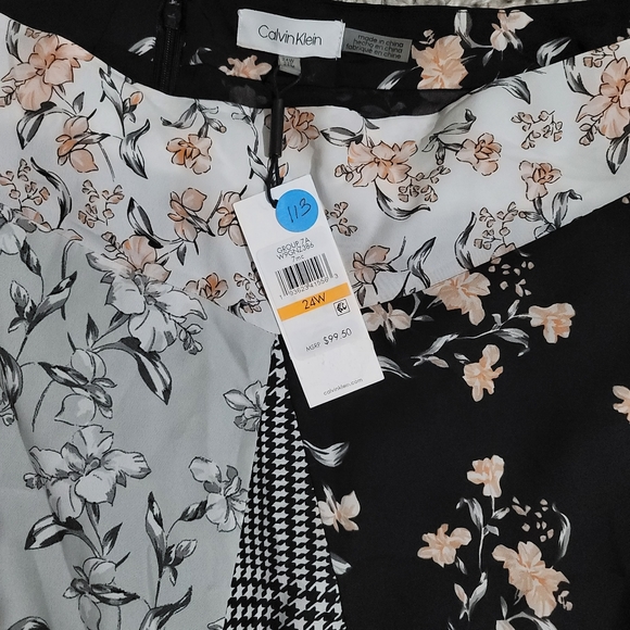 Calvin Klein Plus Size Asymmetrical Printed Skirt - Picture 3 of 6